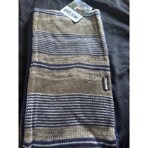 Muk‎ Luks Infinity Scarf Striped Reversible Mocha Mousse Blue/Brown